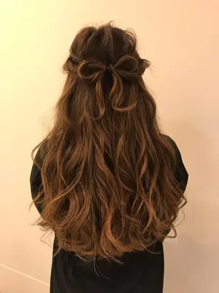 ロング カラー ヘアアレンジ シールエクステ⭐️ オオミタクヤのヘアスタイル