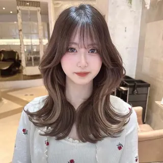 ロング レイヤー×ブリーチ 縮毛矯正/KAのヘアスタイル