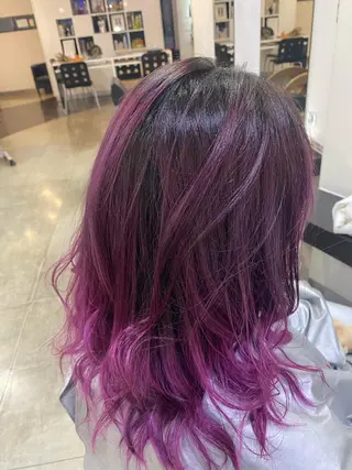 セミロング カラー ヘアアレンジ DISCOHAIRsanc（ルジャルダン町田）所属・烏山 達也のヘアスタイル