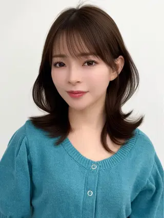 セミロング カラー ヘアアレンジ 最小顔周り&レイヤー 特化/池袋/kokiのヘアスタイル