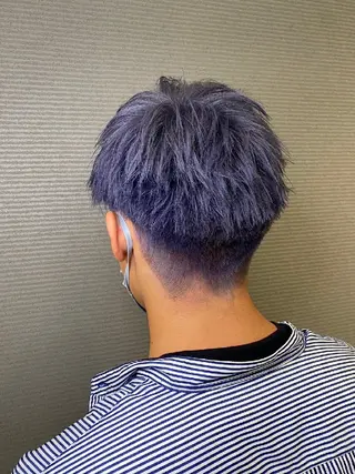 ショート メンズ カラー 婦中／メンズ/パーマ カラー/縮毛/波巻きのヘアスタイル