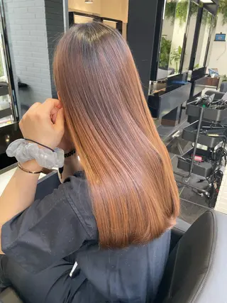 ロング カラー 前髪顔周り/レイヤー 似合わせ/大阪谷町のヘアスタイル