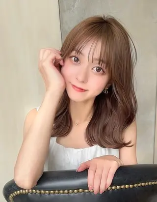 ミディアム 🧡くびれヘア/前髪 顔周り🧡久原結衣のヘアスタイル