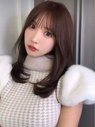 セミロング カラー 山崎/ボブ縮毛矯正 レイヤー髪質改善のヘアスタイル