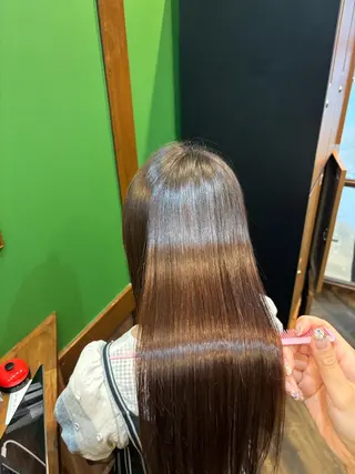 ロング パーマ 髪質改善ストレート 特化松本結衣のヘアスタイル