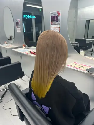 ロング カラー 👑垢抜け韓国ヘア ハッシュカット唯澄のヘアスタイル