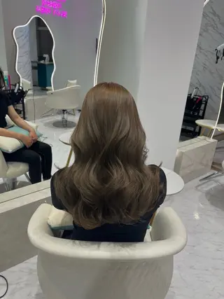 セミロング カラー 名古屋/透明感カラー /韓国ヘア/高木梨帆のヘアスタイル