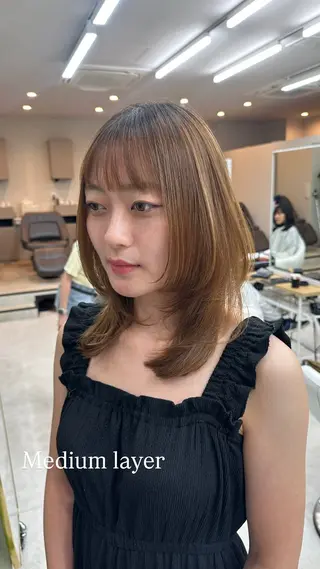 ミディアム Aura所属・丸山 心 / 艶カラーのヘアスタイル