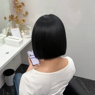 ミディアム カラー ハイトーン/ 髪質改善/上質艶髪のヘアスタイル