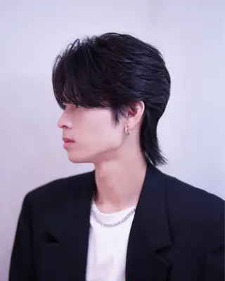 ミディアム パーマ メンズ メンズ/心斎橋 /韓流/藤本理希のヘアスタイル