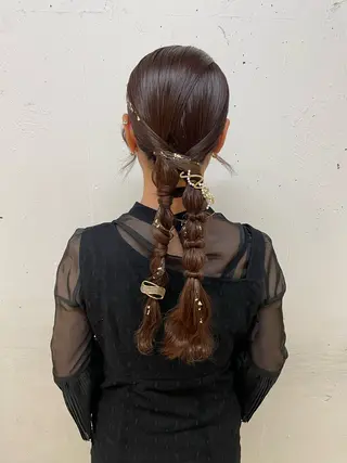 セミロング ヘアアレンジ 髪質改善/縮毛/新宿 🫧SUZUKA🫧のヘアスタイル