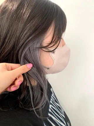 ミディアム カラー ツヤカラー🤍 ARISAのヘアスタイル