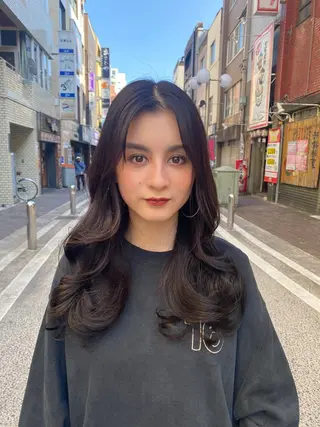ロング カラー ヘアアレンジ 韓国ヘア sasugaのヘアスタイル