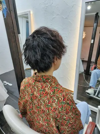 ショート パーマ メンズ hair&make yurau所属・古民家ｻﾛﾝ/みうら あや\ﾏﾝﾂｰﾏﾝのヘアスタイル