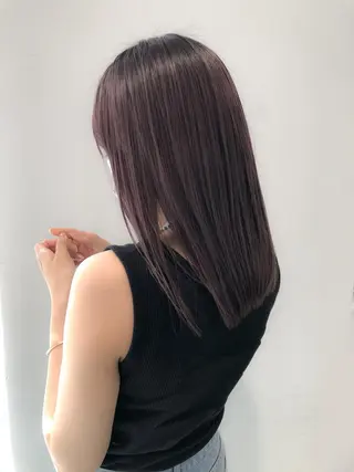 セミロング カラー 艶カラー×似合わせ カットshihomiのヘアスタイル