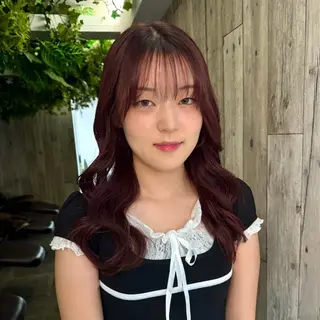 ロング カラー ヘアアレンジ あおい 🍒暖色カラーのヘアスタイル