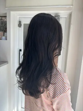 ロング カラー ショート・パーマ・デ ザインカラー/むつみのヘアスタイル