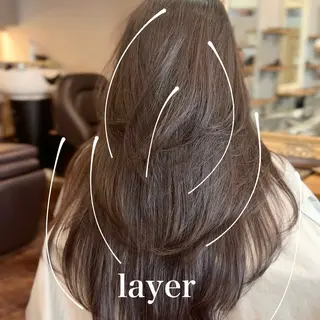 セミロング カラー layercut✂️ レイヤー/髪質改善のヘアスタイル