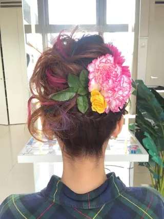 ロング ヘアアレンジ 松本 明日可のヘアスタイル