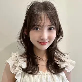 ロング 🌹ハッシュカット、 レイヤー韓国ヘア🌹のヘアスタイル