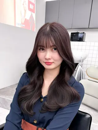 ロング カラー 韓国ヘア♡ 顔まわりカットayaのヘアスタイル