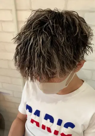 メンズ 藤本渚杜/メンズ パーマ/艶カラーのヘアスタイル