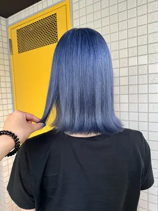 ミディアム カラー ヘアアレンジ 寒色アイドルカラー JUNOチナツのヘアスタイル