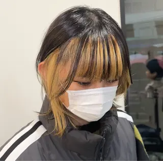 ミディアム 🎀ハイトーン/ 艶カラー/夕月🎀のヘアスタイル