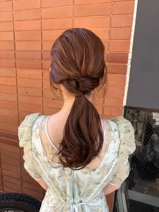 ミディアム ヘアアレンジ RUKA 美容院×ネイリストのヘアスタイル