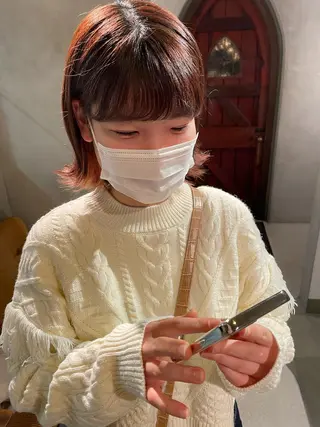 ミディアム カラー 石田 まいやのヘアスタイル