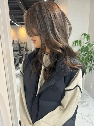 ミディアム カラー ヘアアレンジ アンドウ ユウ/ レイヤーカット/韓国のヘアスタイル