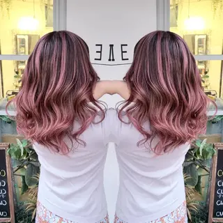 セミロング カラー cherie所属・バレイヤージュ/ ハイライト/大内格のヘアスタイル