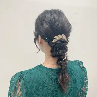 セミロング ヘアアレンジ 🩶ヘアセット Ayaha🩶のヘアスタイル