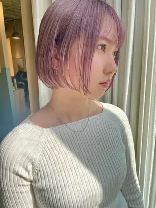 ショート カラー レイヤー/ボブ/ 顔周り/yukinaのヘアスタイル