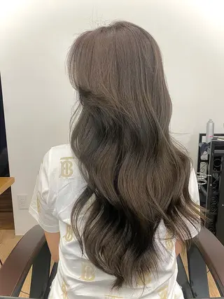 ロング カラー ヘアアレンジ 韓国風×透明感カラー 髪質改善オタベシンヤのヘアスタイル