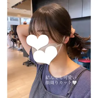 セミロング カラー 🍼顔周りカット/ レイヤー/小川華奈のヘアスタイル