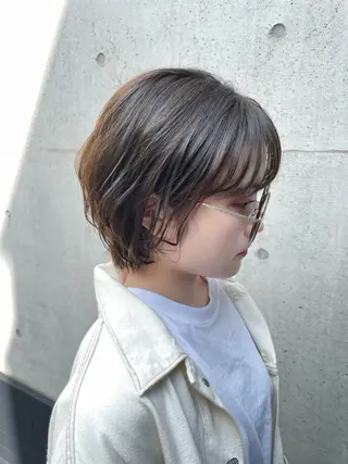 ショート カラー パーマ BEBE所属・ご新規様限定 透明感カラーKANAのヘアスタイル