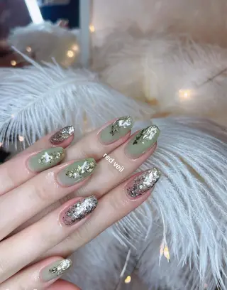 セミロング ネイル 長さ出し専門 nynaのネイルデザイン