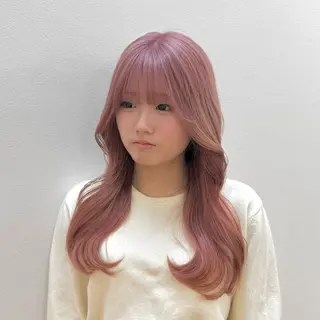 ロング カラー ヘアアレンジ キヨミ 韓国レイヤーカットのヘアスタイル