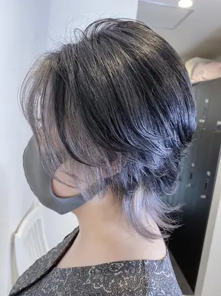 ショート カラー ハイライト/ブリーチ バレイヤージュ関佳祐のヘアスタイル