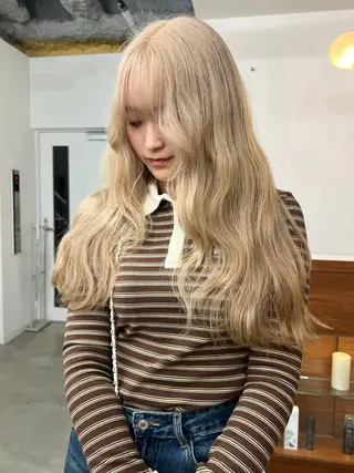 セミロング いざわりお /梅田/ブリーチのヘアスタイル