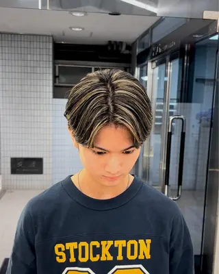 ミディアム カラー メンズ 森龍馬 メンズ専門美容師のヘアスタイル