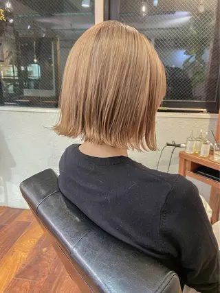 ミディアム 森綱 悠 /ボブ/ブリーチのヘアスタイル