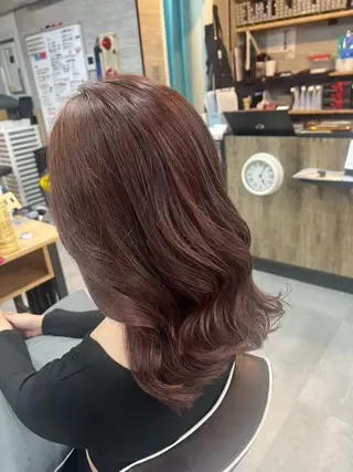 セミロング カラー ヘアアレンジ 羽根 ひなののヘアスタイル
