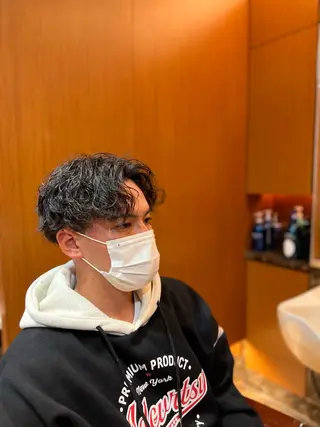 ショート パーマ メンズ アイブロウ ヘアモードキクチ銀座店所属・💈藤崎 虎之介💈のヘアスタイル