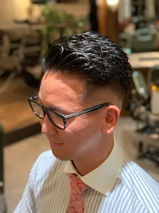 ショート パーマ メンズ BINGO HAIR WORKS 【ビンゴヘアワークス】所属・🎱メンズフェード 特化HYOGA🎱のヘアスタイル