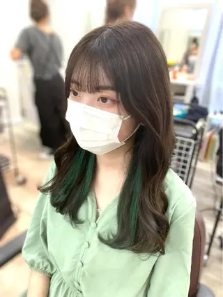 セミロング カラー 韓国ヘア🤍髪質改善 🇰🇷AKANEのヘアスタイル