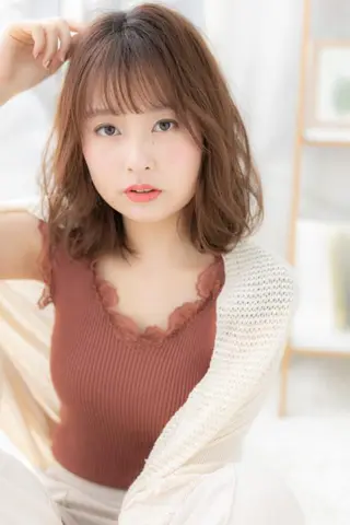 ミディアム カラー パーマ COVER HAIR bliss 大宮店所属・出川 宙☘️のヘアスタイル