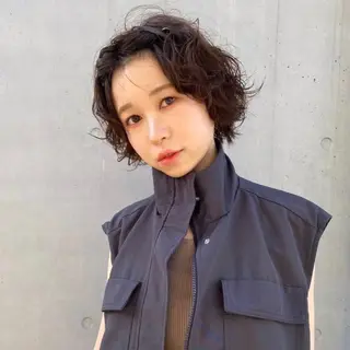 ショート パーマ irwi/イルウィ所属・miku🎀門前仲町 ブリーチ・レイヤーのヘアスタイル
