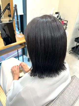 ミディアム カラー 桜木町2分/くびれ /ボブ/ナチュラルのヘアスタイル